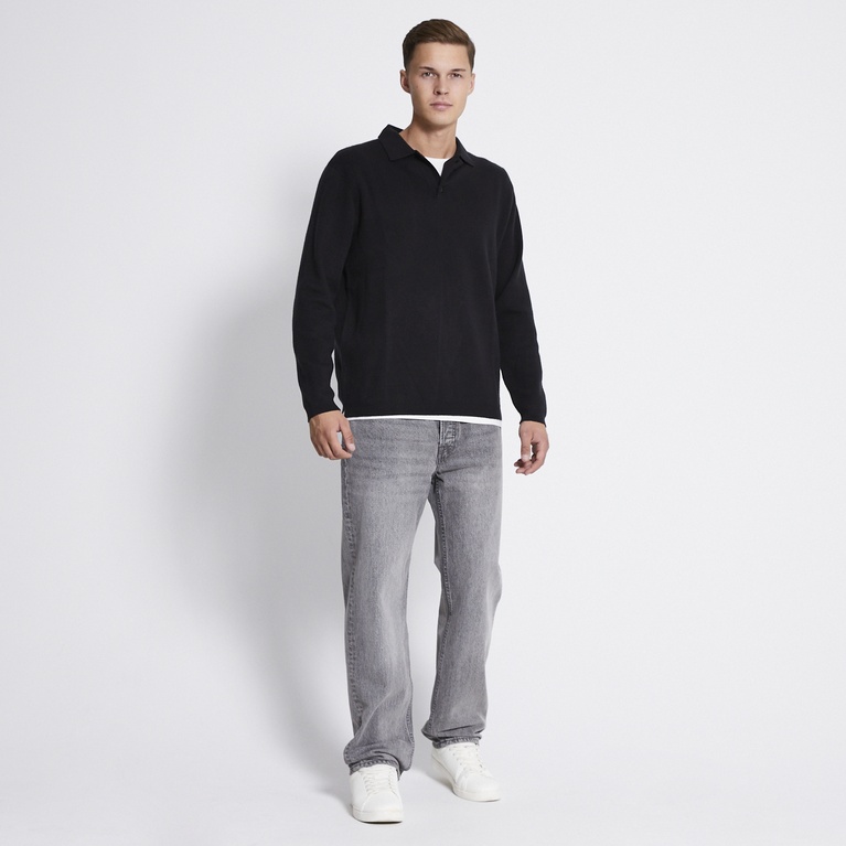 Knitted polo shirt "Ross" Black